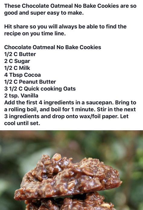 Cow Patties Cookies, No Bake Chocolate Oatmeal Cookies, Cow Patties, Oatmeal No Bake Cookies, Easy Sweets, Chocolate Oatmeal Cookies, Patties Recipe, Baking Recipes Cookies, Chocolate Oatmeal