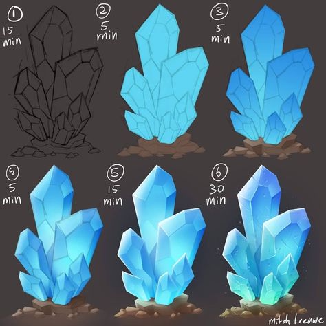 Working on new tutorials. What kind of tutorial would you like to see next? #art #drawing #digitalart #photoshop #instaart… Draw Crystals, How To Paint Digitally, Mitch Leeuwe, Crystal Drawing, 수채화 그림, Coloring Tutorial, Digital Painting Tutorials, Crystal Art, Environment Concept Art