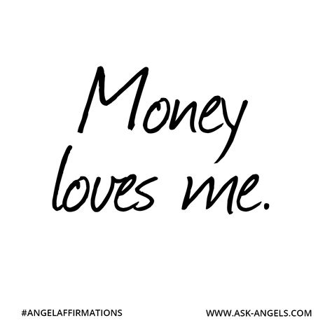 "Money loves me." #angelaffirmations Money Loves Me, Affirmations Mindset, Vision Board Diy, Manifest Success, How To Believe, Prosperity Affirmations, Lottery Winner, Law Of Attraction Money, Quotes Thoughts