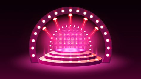 Stage podium with lighting Premium Vecto... | Premium Vector #Freepik #vector #light #pink #dance #celebration Pink Stage Design, Zepeto House Background, Stage Podium, Download Wallpaper Hd, Set Design Theatre, House Ceiling Design, Photo Logo Design, Stage Backdrop, Focus Light