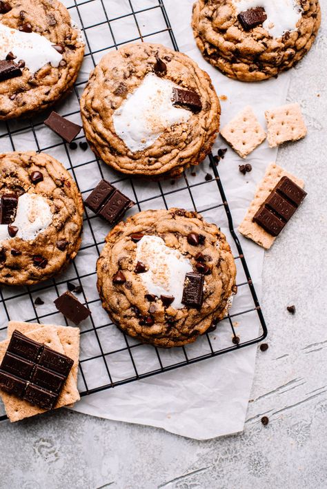 Buuck Farms Bakery, Sourdough Smores Cookies, Cookie Food Styling, Special Cookies Recipes, S'mores Cookies, Large Cookies Recipe, Cookie Photography Styling, Bakery Food Photography, Farmhouse Cookies