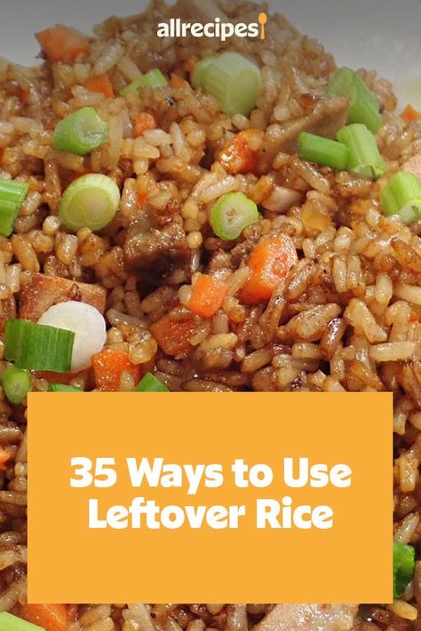 Looking for ways to use leftover rice? Try cooking these quick and easy rice recipes. From fried rice to rice pudding, these rice dishes are quick and easy dinner recipes. Boxed Rice Recipes, Uses For Leftover Cooked Rice, Recipes For Cooked Rice, Fried Rice Dishes Recipes, Different Ways To Make White Rice, Reuse Rice Recipe, Leftover Brown Rice Recipes Healthy, Frozen Rice Recipes, What To Make With Cooked Rice