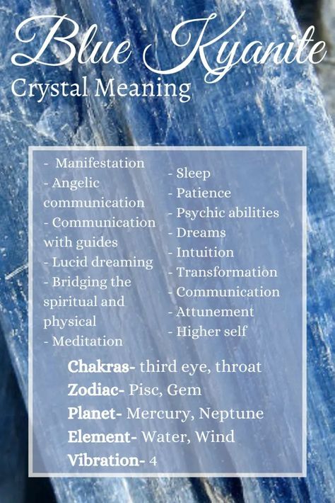 Kyanite Crystal Meaning, Psychic Crystals, Kyanite Meaning, Develop Psychic Abilities, Witchcraft 101, Psychic Dreams, Blue Kyanite Crystal, Crystal Magick, Kyanite Crystal