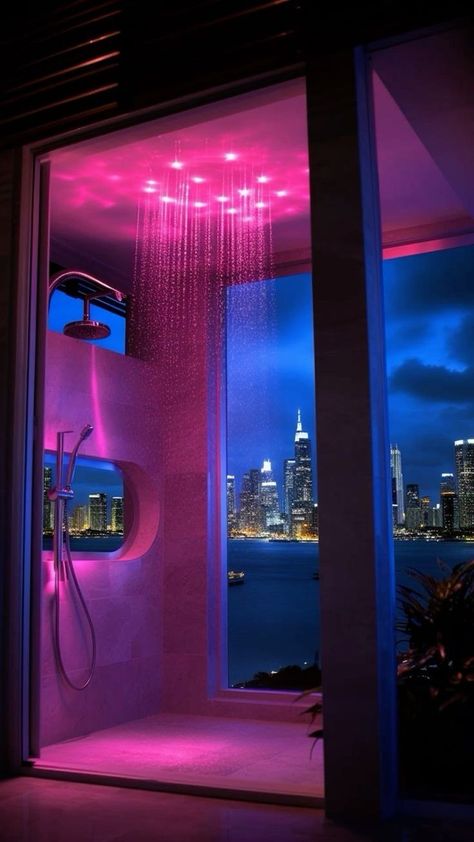 City View Apartment, Bathroom Led, Dream Life House, Dream Apartment Decor, Future Apartment Decor, Apartment Aesthetic, Rainfall Shower Head, Dream House Rooms, المملكة العربية السعودية