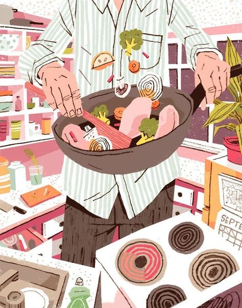 Postcard Mailer, 동화 삽화, Small Kitchens, Illustration Food, Design Tattoo, Behance Project, Kitchen Cooking, Editorial Illustration, Children's Book Illustration