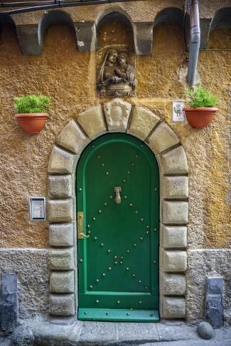 size: 12x8in Photographic Print: Italy, Porto Venere. Ornate house door. by Jaynes Gallery : Cottage Door, Gorgeous Doors, House Door, Tiny House Cabin, House Doors, Old Door, Old Doors, Unique Doors, Gallery Art