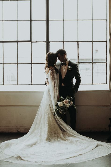 Sparkling Wedding Portraits Family, Indoor Wedding Photos, Embellished Wedding Dress, Wedding Portrait Poses, Wedding Couple Poses, Urban Wedding, Wedding Photos Poses, Groom Photo, Denver Wedding