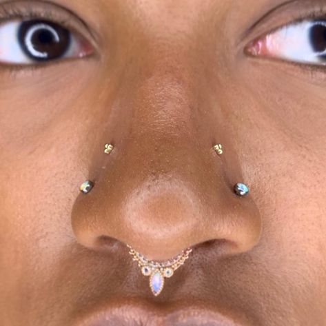 Unique Nostril Piercing, Upper Nostril Piercing, High Nose Piercing, Two Nostril Piercing, Both Nostrils Pierced, High Nostril Piercing, Nostril Piercing, Tooth Gems, Wonderful Friend