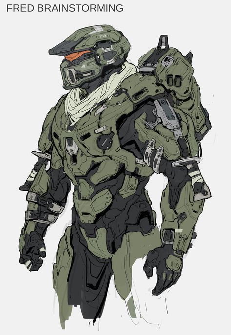 Here's A Ton Of Concept Art From Halo 5 Concept Art, Art, Futuristic Suit, Halo 5, Halo, Red