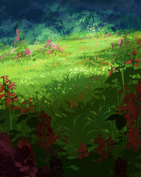 Devin Elle Kurtz, Grass Drawing, Sea Of Stars, Grasses Landscaping, Wild Grass, Grass Field, Clip Studio Paint, Visual Development, Art Brushes