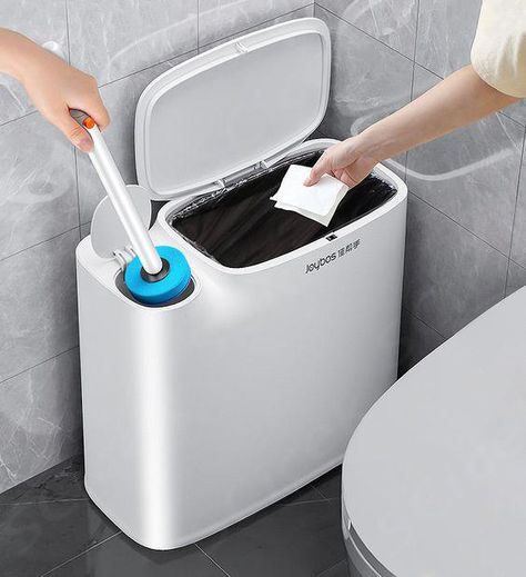 $73,95 Bathroom Garbage Can Ideas, Bathroom Trash Can Ideas, Solo Leaving, Hidden Toilet, Slim Bathroom, Vintage Bathroom Decor, Small Bathroom Renovation, Bathroom Trash Can, Faucet Accessories