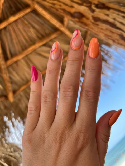 Tropical Nail Designs, Cruise Nails, Spring Break Nails, Beachy Nails, Tropical Nails, Broken Nails, Simple Gel Nails, Summery Nails, Vacation Nails