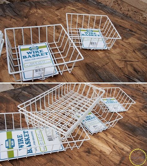 Industrial Baskets, 99 Cent Store, Diy Organizer, Diy Basket, Wire Basket, Décor Diy, Wire Baskets, Dollar Store Crafts, Dollar Tree Diy