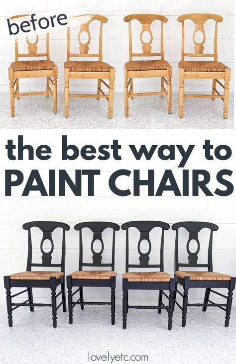 Painting chairs can be super tedious and time consuming. After years of painting furniture, I've perfected my quick and easy method of painting chairs with a gorgeous finish that will last. Painted Chairs Diy, Refinished Chairs, Painted Wooden Chairs, Painted Wood Chairs, Refurbished Chairs, Dining Chair Makeover, Old Wooden Chairs, Painted Dining Chairs, Wooden Chairs