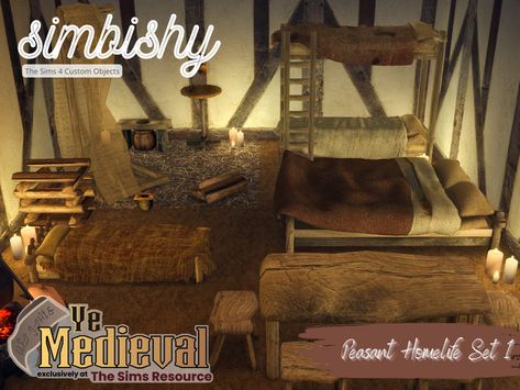 Sims 4 Medieval Cc, Sims 4 Medieval, Medieval Peasant, Medieval Swords, Adult Bedroom, Epic Journey, The Sims Resource, Handmade Furniture, Sims Resource