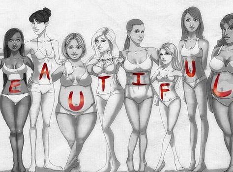 Body Positivity in 2017: Examining Body Positivity With Plus Size Activists and Influencers Positive Body Image, Body Love, Loving Your Body, Body Image, 그림 그리기, A Group, Body Positivity, Girl Power, Body Types