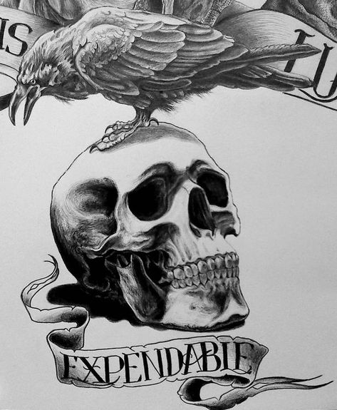 Expendables Truck, Tat Stencils, White Dove Tattoos, Expendables Tattoo, The Expandables, Shoulder Armor Tattoo, Scorpion King, Crow Tattoo Design, Cubs Tattoo