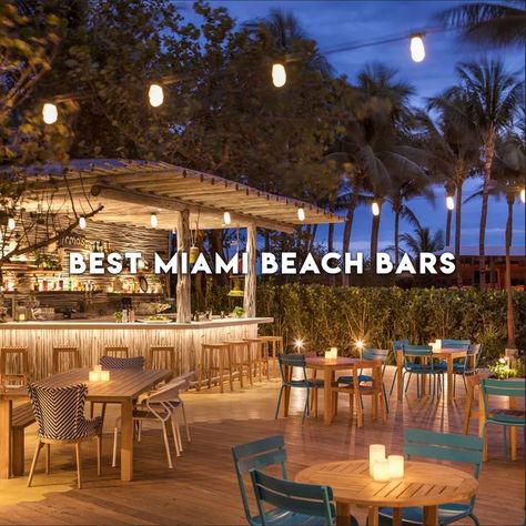 Miami Beach Nightlife, Miami Beach Club, Miami Bar, Miami Vacation, Beach Meals, Tropical Drink, Beach Bars, Cool Bars, Travel List