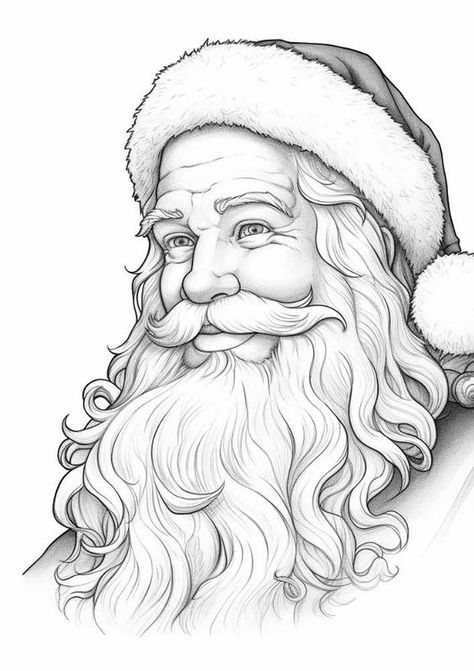 Creative Festivities: Free Adult Christmas Coloring Pages - Crafty Cici Joy Santa Claus Pictures Printables, Christmas Drawing Santa Claus, Pencil Drawings Christmas, Christmas Colouring Pages For Adults, Christmas Pictures To Paint, Christmas Festival Drawing, Christmas Santa Drawing, Christmas Drawings Art Sketch, Drawing Christmas Ideas