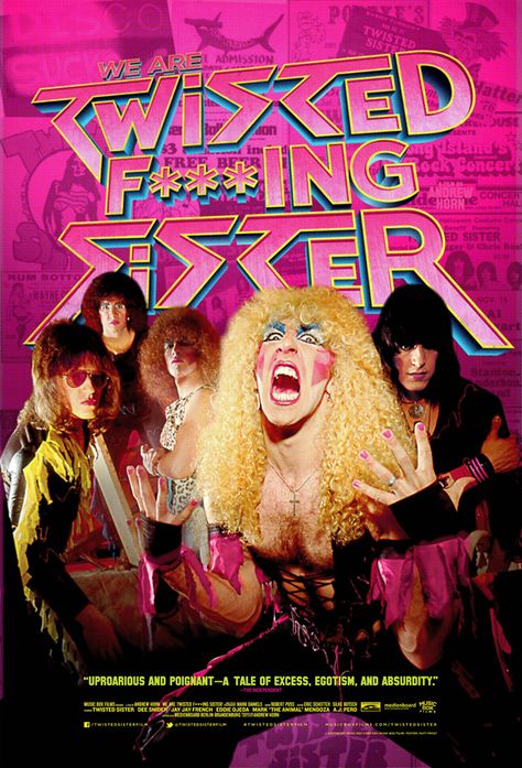 ‘We are Twisted F*cking Sister!’ The Movie – Cover Artwork Unveiled etc The Twisted Sister movie ‘We are Twisted F*cking Sister!’ a documentary film by Andrew Horn to be released in Europe on January 29, 2016 via MONODUO FILMS. The film, lenght 137 minutes + over 2 hours bonus material will be available on VOD (iTunes & Vimeo on Demand) and as DVD (Amazon Europe and Monoduo Films Shop). The DVD cover and movie trailer can be viewed below. ‘We are Twisted F*cking Sister!’ movie trailer: https... Twister Sister, Sister Wallpaper, Sisters Movie, Music Documentaries, 80s Hair Bands, Twisted Sister, Movie Covers, Glam Metal, Best Rock