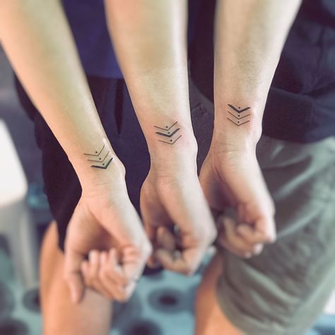 Sibling Arrow Tattoos For 3, Tattoo For 3 Brothers, Small Sibling Tattoos For 4, Triplet Tattoos Ideas Siblings, Family Of 5 Tattoo Ideas, Matching Sibling Tattoos For 3, Three Sibling Tattoos, Sibling Tattoos 4 Siblings, Tattoo Trio