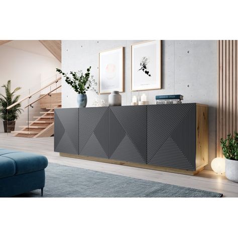 Sideboards & Buffets You'll Love | Wayfair.co.uk Unique Bedroom Design, Credenza Design, Black And White Living Room, Elegant Living Room Decor, Modern Buffet, Dining Room Table Decor, Sideboard Designs, Elegant Bedroom, Elegant Living Room