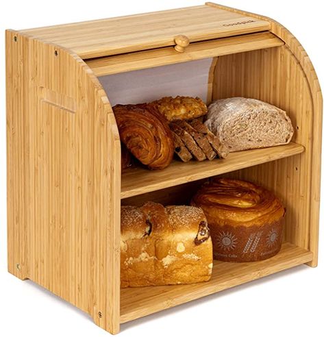 Amazon.com: Goodpick Bamboo Bread Storage Box Large Wood Bread Boxes for Kitchen Countertop Bread Bin Smoothly Slide Door Roll Top Bread Organizer Vintage Bread Container 15.75 in x 13.97 in x 9.8 Self Assembly: Home & Kitchen Bread Holder, Bread Container, Bread Muffins, Bread Storage, Stay Soft, Countertop Storage, Bread Bin, Food Storage Container Set, Bread Boxes