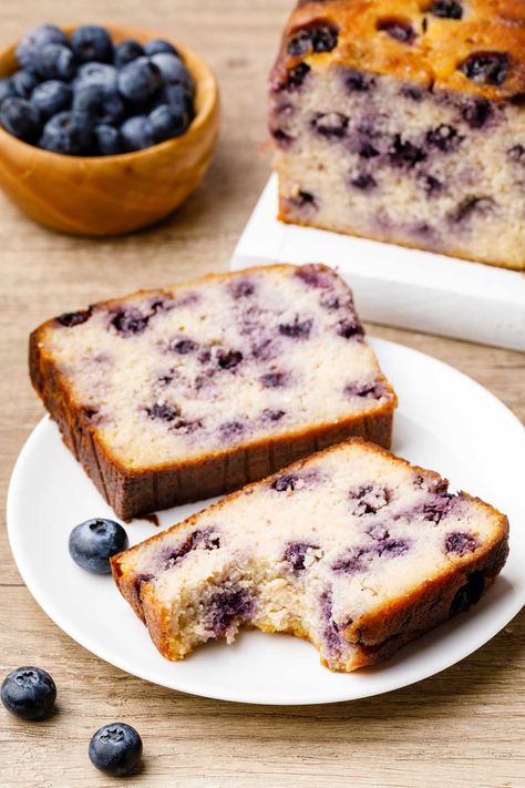 Homemade Baked Bread, Lemon Blueberry Bread, Fruit Cakes, Paleo Baking, Blueberry Bread, Paleo Sweets, Almond Flour Recipes, Paleo Treats, Easy Paleo