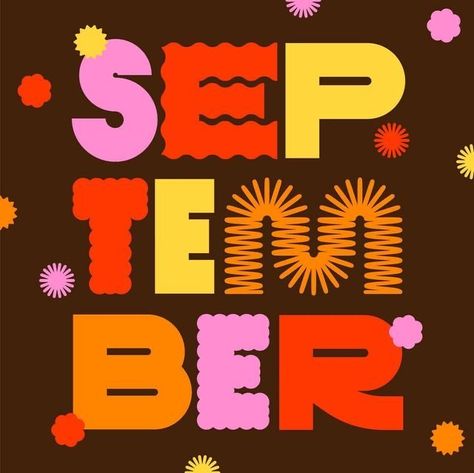 Hello September, 5th September, Typeface Design, Bold Graphics, Lettering Design, Love Letters, Design Inspo, Planner Stickers, Adobe Illustrator