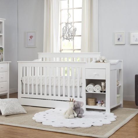 DaVinci Piedmont 4-in-1 Convertible Crib and Changer with Storage & Reviews | Wayfair.ca Under Crib Storage, Crib Storage, 4 In 1 Crib, Adjustable Mattress, Convertible Crib, Nursery Set, Baby Bedroom, Nursery Inspiration