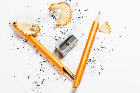 Broken pencil with metal sharpener and shavings. stock photos White Background Horizontal, Broken Pencil, Background Horizontal, Sharp Pencils, Pencil Shavings, Illustration Fashion, Fashion Designers, Design Illustration, Shaving