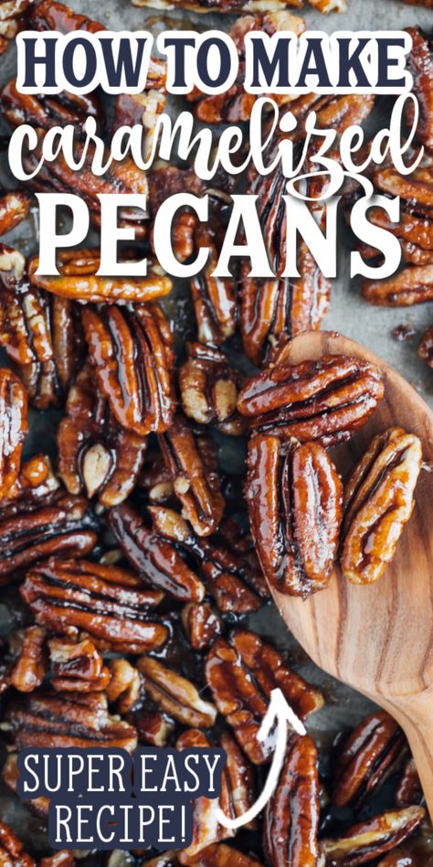 Essen, Carmelized Pecans, Caramelised Pecans, Candied Nuts Recipe, Caramelized Pecans, Gift Snack, Butternut Squash Salad, Stove Top Recipes, Roasted Pecans