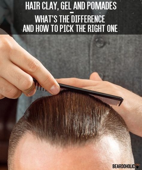 Hair Clay, Gel and Pomades – What’s the Difference and How To Pick the Right One From Beardoholic.com Hair Clay, Thick Beard, Slicked Back Hair, Mens Haircuts Short, Full Hair, Slick Hairstyles, Best Short Haircuts, Beard Grooming, Mens Hairstyles Short