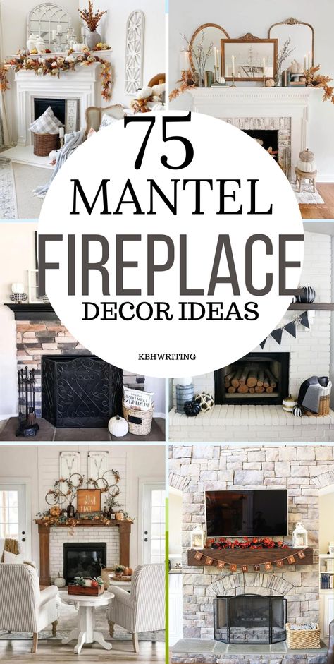 Simple Mantel Decorating Ideas Modern, Layered Fireplace Mantel, Over The Mantle Decor Ideas, Decor Over Fireplace Mantels, Decorate A Mantel Ideas, Small Mantel Decor, Styling Mantles Mantel Ideas, Fireplace Mantels Decorations Ideas, What To Put On Fireplace Mantel