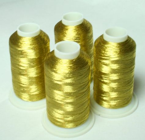 Best Embroidery Machine, Embroidery Bobbins, Machine Embroidery Thread, Sewing Machine Reviews, Embroidery Threads, Tassel Dress, Gold Embroidery, Gold Work, Gold Thread