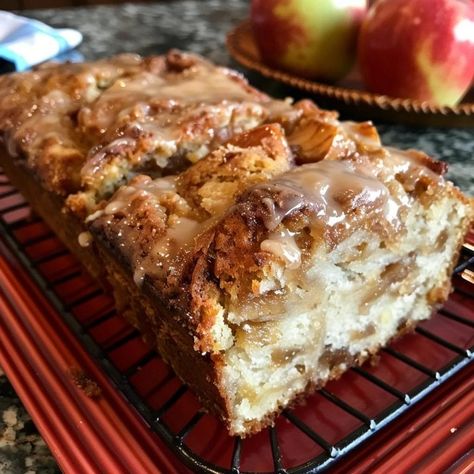 My Amish friend shared this bread recipe with us, and it’s been on repeat since!. Amish Apple Fritter, Apple Fritter Bread, Apple Fritter, Canned Apples, Yeast Breads, Apple Bread, Bread Ingredients, Bread Serving, Apple Cider Donuts