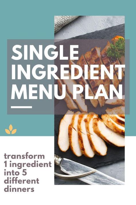 Get your free menu plan that shows you how to transform 1 ingredient into 5 different dinners!