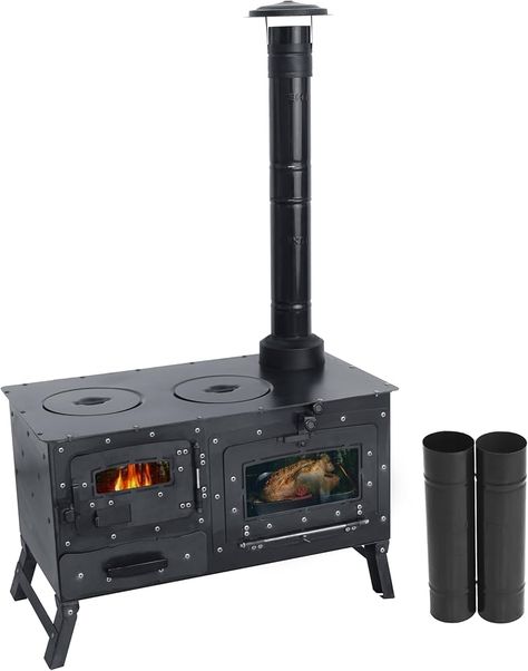 Amazon.com: Camping Stove, Tent Wood Stove,hunting lodge Burning stove, cooking plow with Oven cooking partition (Stove with 8 pipe) : Sports & Outdoors Tent Wood Stove, Tent Life, Outdoor Cooking Stove, Camping Oven, Wood Burning Cook Stove, Camping Winter, Survival Tent, Camping Cooker, Canvas Tents