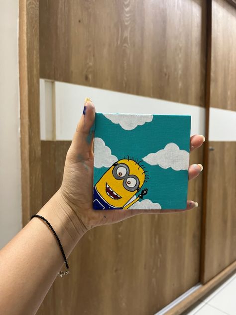 Mini canvas acrylic painting. Dm to order Canvas Acrylic Painting, Canvas Acrylic, Mini Canvas, Minion, Acrylic Painting, Gift Ideas, Canvas, Gifts, Minions