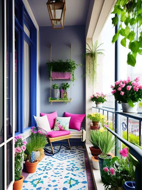 Small Bedroom Style, Balkon Decor, Colorful Room Decor, Colorful Apartment, Small Balcony Decor, Apartment Balcony Decorating, Minimalist Room, Summer Home Decor, Balcony Ideas