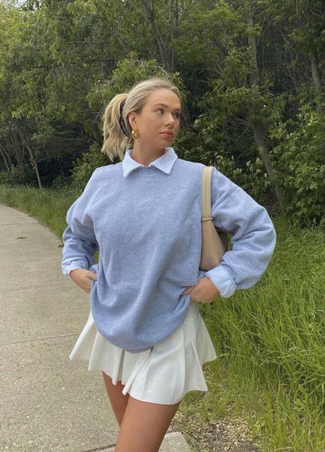 How To Style Tennis Skirt, Sophie Suchan, Tennis Skirt Outfit, Cute Skirt Outfits, Tennis Skirts, Pullover Outfit, Vibe Clothes, Indie Outfits, White Skirt