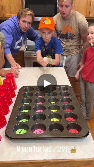 6.4K views · 149 reactions | Dad and Family try to bounce ping pong ball into numbered muffin tin for prizes under the corresponding cups. Lots of fun prizes and a very special... | By Mahomes Magic | Facebook Punch A Prize Diy, Cup Game Prizes, Ping Pong Prize Game, Ping Pong Cup Game, Ping Pong Ball Muffin Tin Game, Punch Cups Game, Ping Pong Ball Games Plastic Cups, Cup Games With Prizes, Nerf Targets Diy