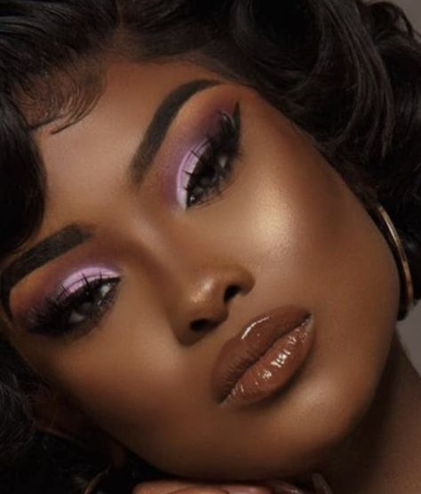 African American Eye Makeup, Makeup For Homecoming Black Dress, Purple Soft Beat Makeup, Full Glam Purple Makeup, Makeup Ideas Purple Dress, Lavender Soft Glam Makeup, Sultry Purple Eye Makeup, Lavender Purple Eye Makeup, Evening Makeup Ideas