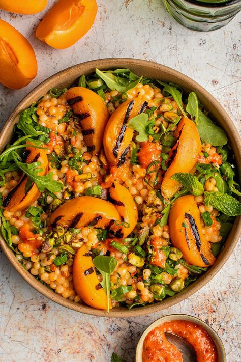 Apricot Recipes Dinner, Apricot Salad, Summer Couscous Salad, Harvest Couscous Salad, Summer Couscous, Apricot Couscous, Autumn Pearl Couscous Salad, Couscous Lunch Recipes, Lemon Asparagus Couscous Salad