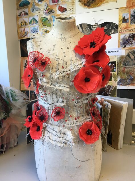 History Textiles Gcse, Flower Textile Art, Major Textiles Project, Hsc Textiles Major Work, Wearable Textile Art, Gcse Textiles Corset, Gcse Textiles Final Piece Corset, Alice In Wonderland Textiles Gcse, Gcse Art Textiles Final Piece