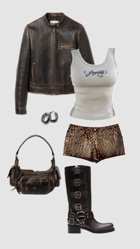 Rockstar Gf Outfit Ideas, Biker Aesthetic Outfits, Arizona Aesthetic Outfits, Rockstar Gf Outfit, Gf Outfits, Sick Fits, Arizona Aesthetic, Yeri Mua, Dinner Date Outfits