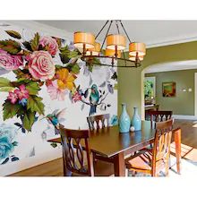 Garden Wall Mural, Garden Mural, Floral Wall Decals, Yellow Hibiscus, Hummingbird Garden, Wallpaper Direct, Fresh Design, Hummingbirds, Photo Wallpaper