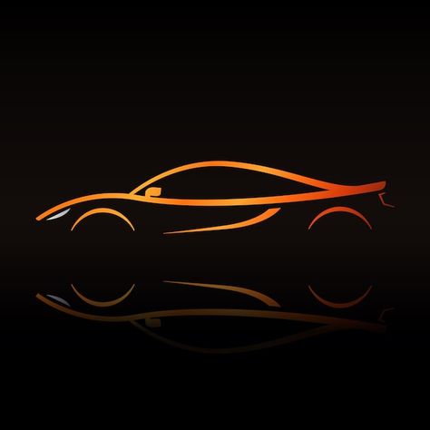 Batman Bike, Orange Outline, Sports Car Logos, Car Brands Logos, Car Logo Design, Automotive Logo Design, Retail Store Interior Design, Orange Car, Car Silhouette