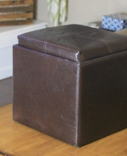 Reupholster Ottoman, Reupholster An Ottoman, How To Reupholster An Ottoman, Shoe Organization Diy, Gold Chandeliers, Brown Leather Ottoman, 10 Animals, Fireplaces Ideas, Entrance Wall