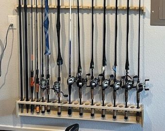 Large Fishing Rod Rack, Pole Holder, Rod and Reel Organizer for Outfitter, Tackle Shop Custom Inventory Showcase, Hunting Cabin, Lodge Decor - Etsy